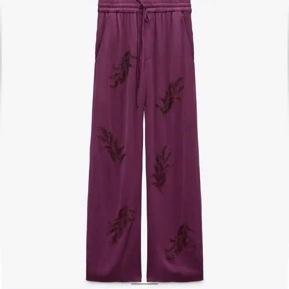 Zara 2 Piece Embroidered Beaded Kimono and Pants Co Ord Set - Picture 8 of 9